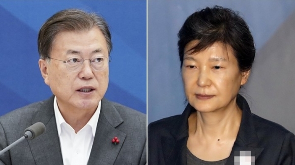 (왼쪽부터) 문재인 대통령 - 박근혜 전 대통령[연합뉴스 자료사진]