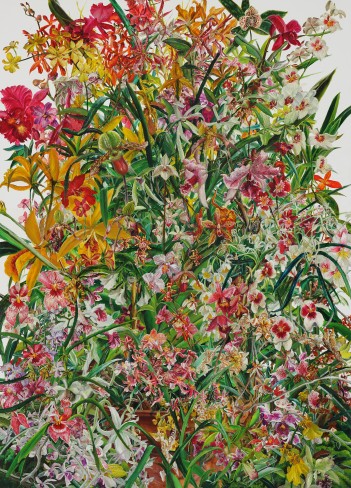 허수영, 100orchids, oil on canvas, 180x130cm, 2011